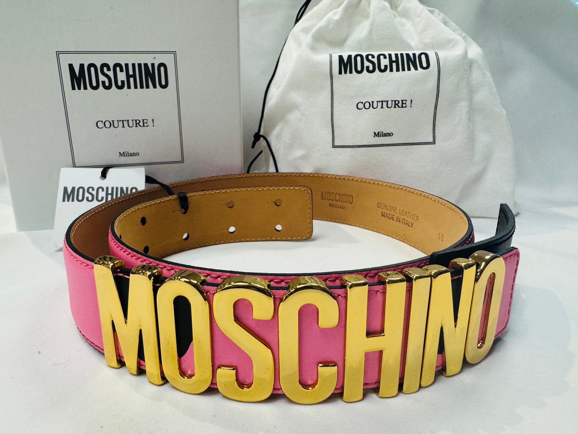 Amazon Fashion Moschino Belt Amazon MOSCHINO Gold Leather Belt NWT