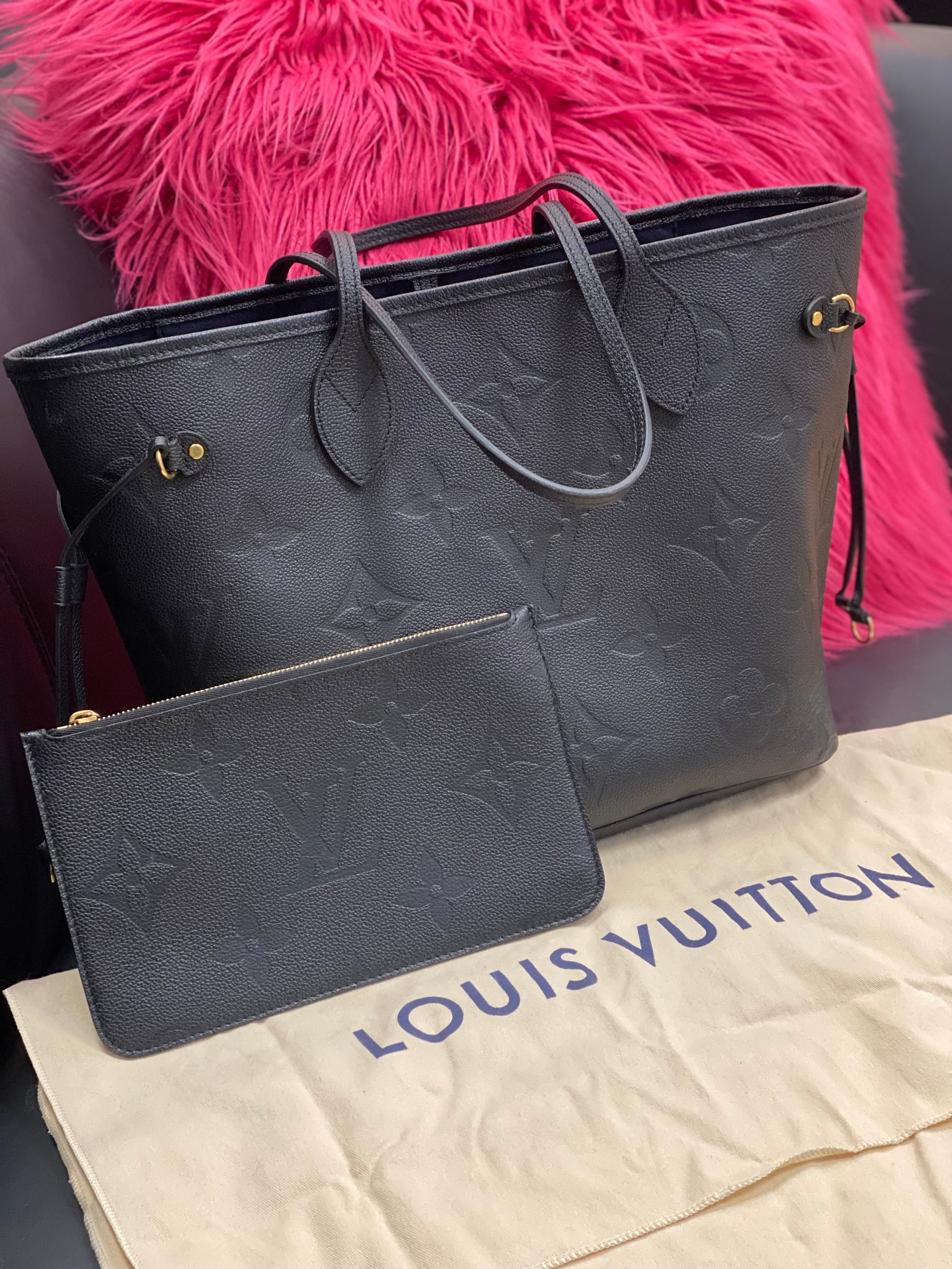 Louis Vuitton Giant Empreinte MM Black Neverfull La Glam Consignment Boutique