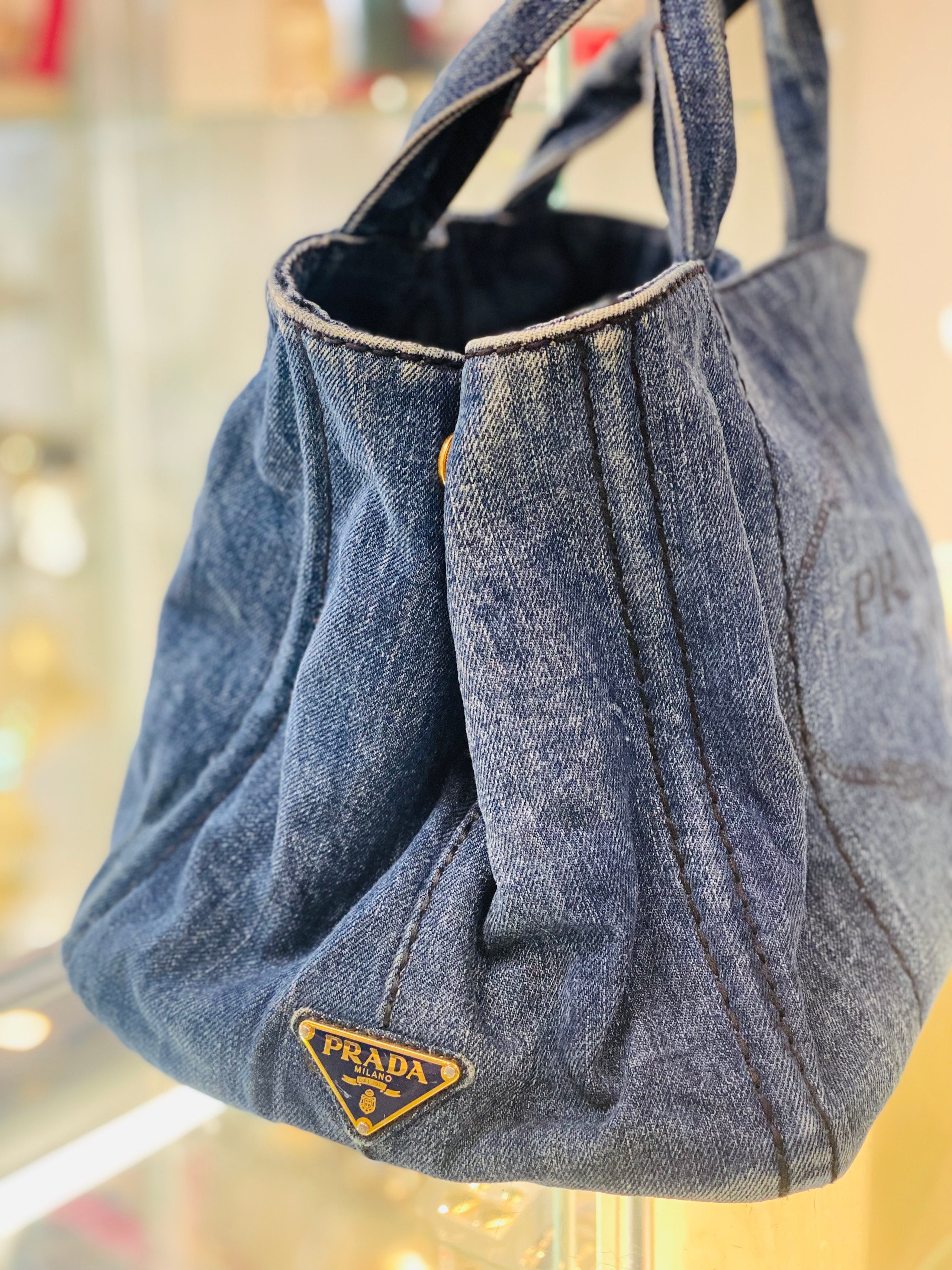 Denim prada bag online